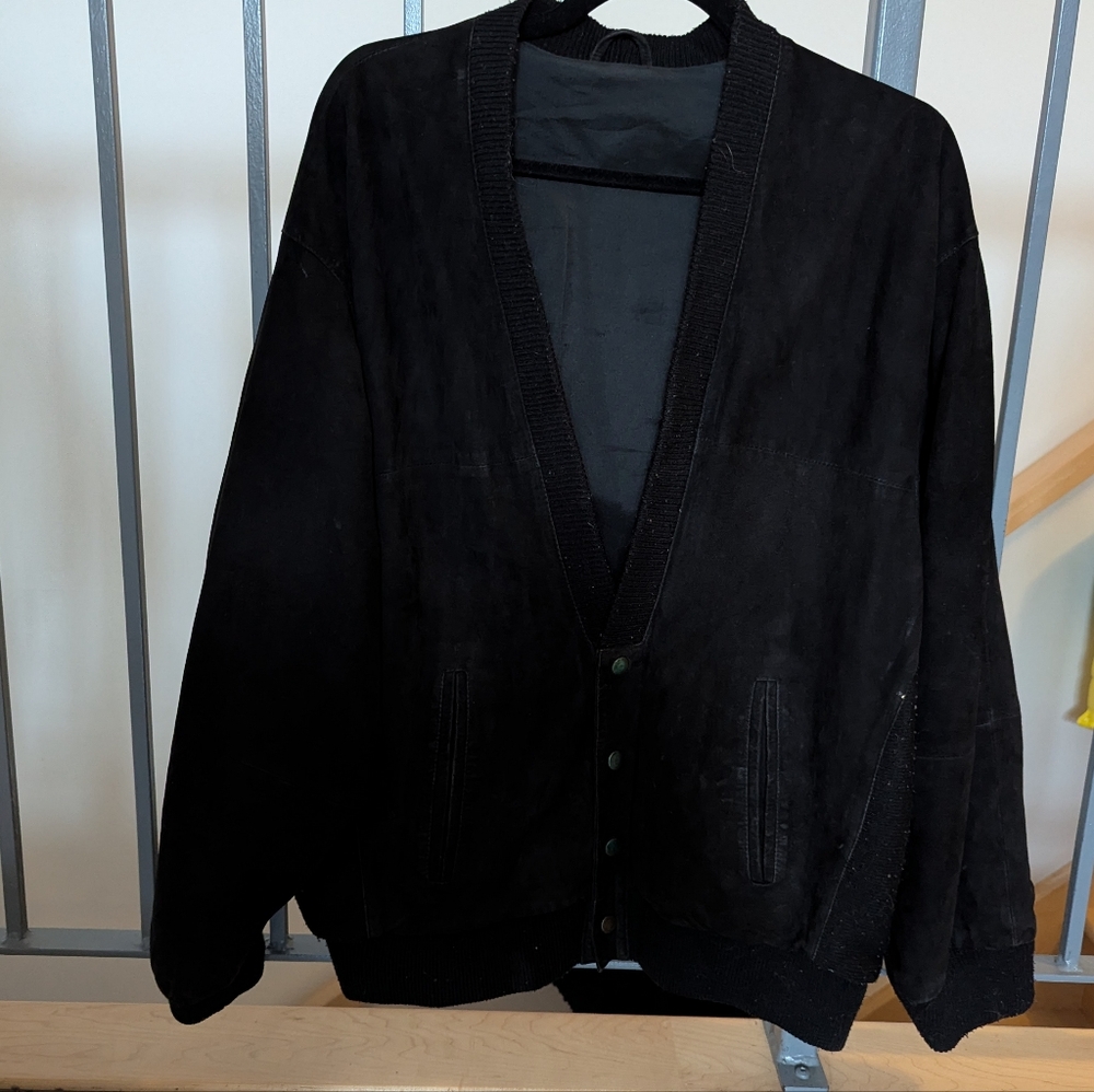 Black Suede Cardigan